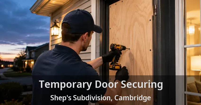 Temporary Door Securing Shep's Subdivision, Cambridge - ON